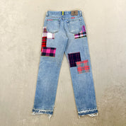 F- HOM Wrangler Flower Left Pocket Reworked Custom Jeans