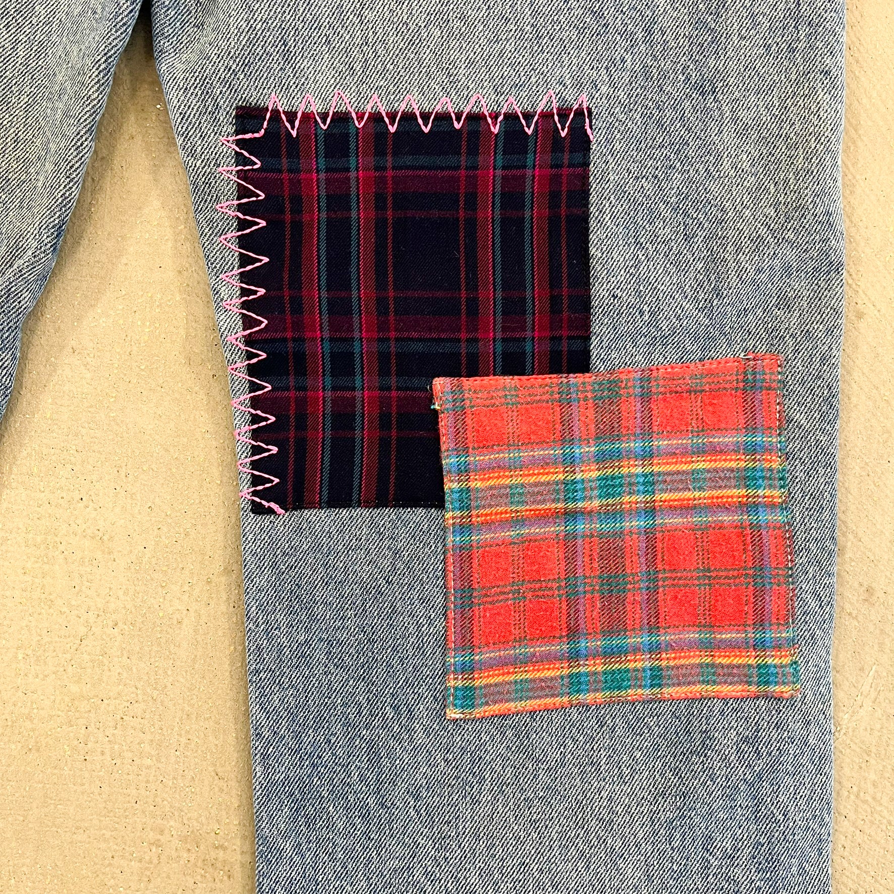 F- HOM Wrangler Flower Left Pocket Reworked Custom Jeans
