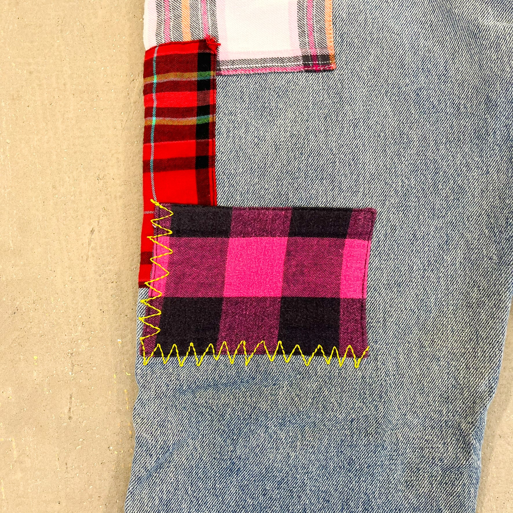 F- HOM Wrangler Flower Left Pocket Reworked Custom Jeans