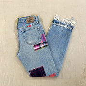 F- HOM Wrangler Flower Left Pocket Reworked Custom Jeans