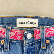 F- HOM Levi's 501 Hand Beaded Reworked Custom Jeans