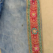 F- HOM Levi's 501 Hand Beaded Reworked Custom Jeans