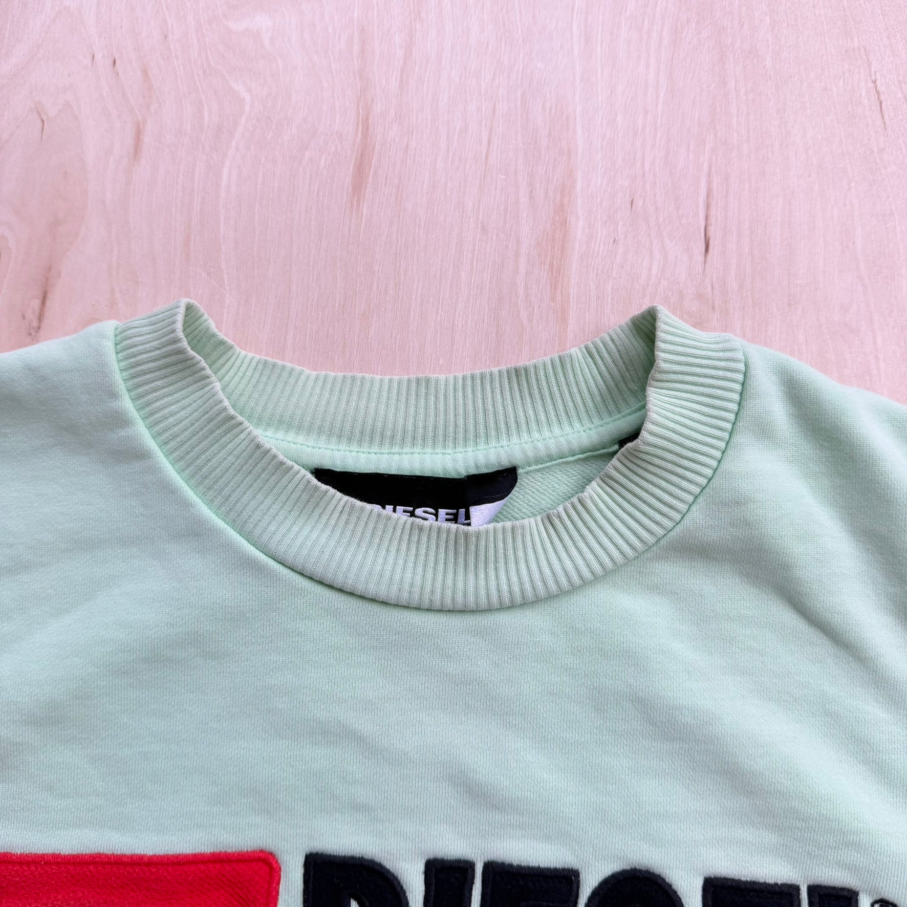 J- Vintage Diesel Denim Division Felt Embroidered Logo Crewneck - S