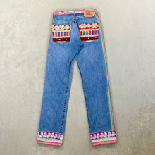 Load image into Gallery viewer, F- HOM Levi&#39;s 501 Hand Beaded Reworked Custom Jeans
