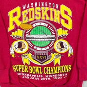 F- Vintage '92 Washington Commanders Champions NFL Super Bowl 26 Champ Crewneck