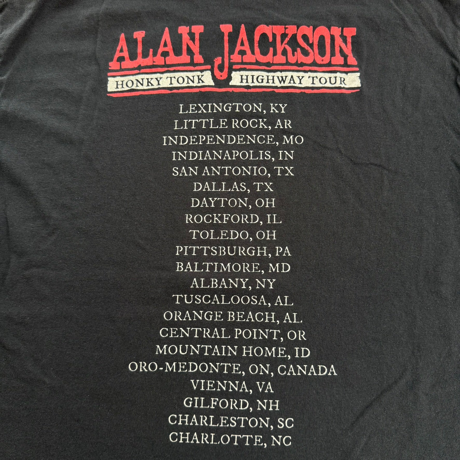 J- '18 Alan Jackson Honky Tonk Highway Tour Picture Tee - M