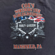 J- Vintage '10 Harley Davidson Mansfield Pa. Graphic Long Sleeve Tee - XL
