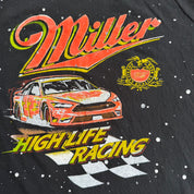 J- Vintage Nascar Miller High Life Racing Car Graphic Tee - L