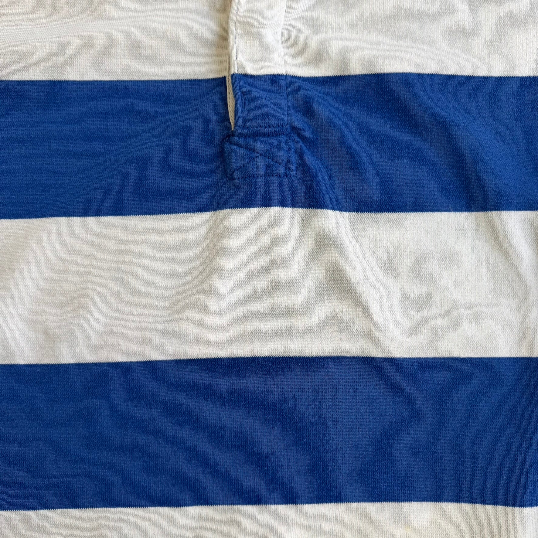 J- Vintage Barbarian Rugbywear White/Blue Striped Rugby Shirt - XL