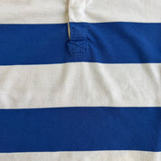 J- Vintage Barbarian Rugbywear White/Blue Striped Rugby Shirt - XL