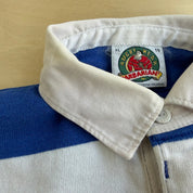 J- Vintage Barbarian Rugbywear White/Blue Striped Rugby Shirt - XL