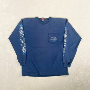F- Vintage '02 Harley Davidson Mansfield PA Long Sleeve Tee