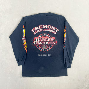 F- Vintage '03 Harley Davidson Quebec Canada Long Sleeve Tee