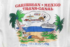 X - Vintage Single Stitch Princess Cruises Mexico & Caribbean Trans Canal Tee