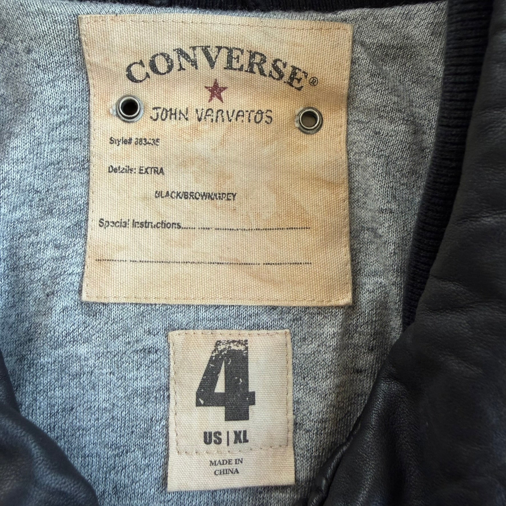 J- Converse x John Varvatos Zip Up Leather Jacket - XL