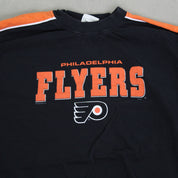 F- Vintage Philadelphia Flyers NHL Lee Embroidered Logo & Text Long Sleeve Tee