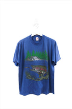 Load image into Gallery viewer, X - Vintage Single Stich Fish In River &amp; Waterfall Jerzees tag Tee
