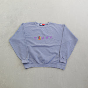 F- Vintage Tommy Hilfiger Embroidered Text & Crest Crewneck