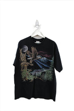 Load image into Gallery viewer, X - Vintage 1993 Eagle Flying Over Moon &amp; Forest &amp; Hidden Eagles Tee
