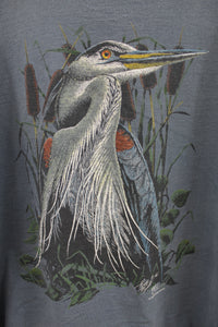 X - Vintage 92' Single Stitch Wild Cotton Heron In Pond Tee