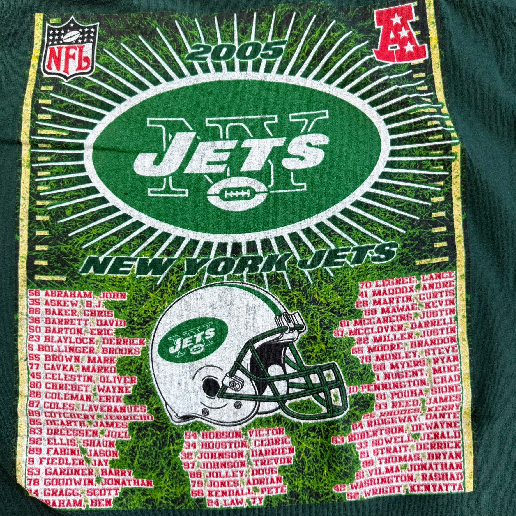 J- Vintage '05 New York Jets NFL Roster Picture Graphic Tee - 2XL