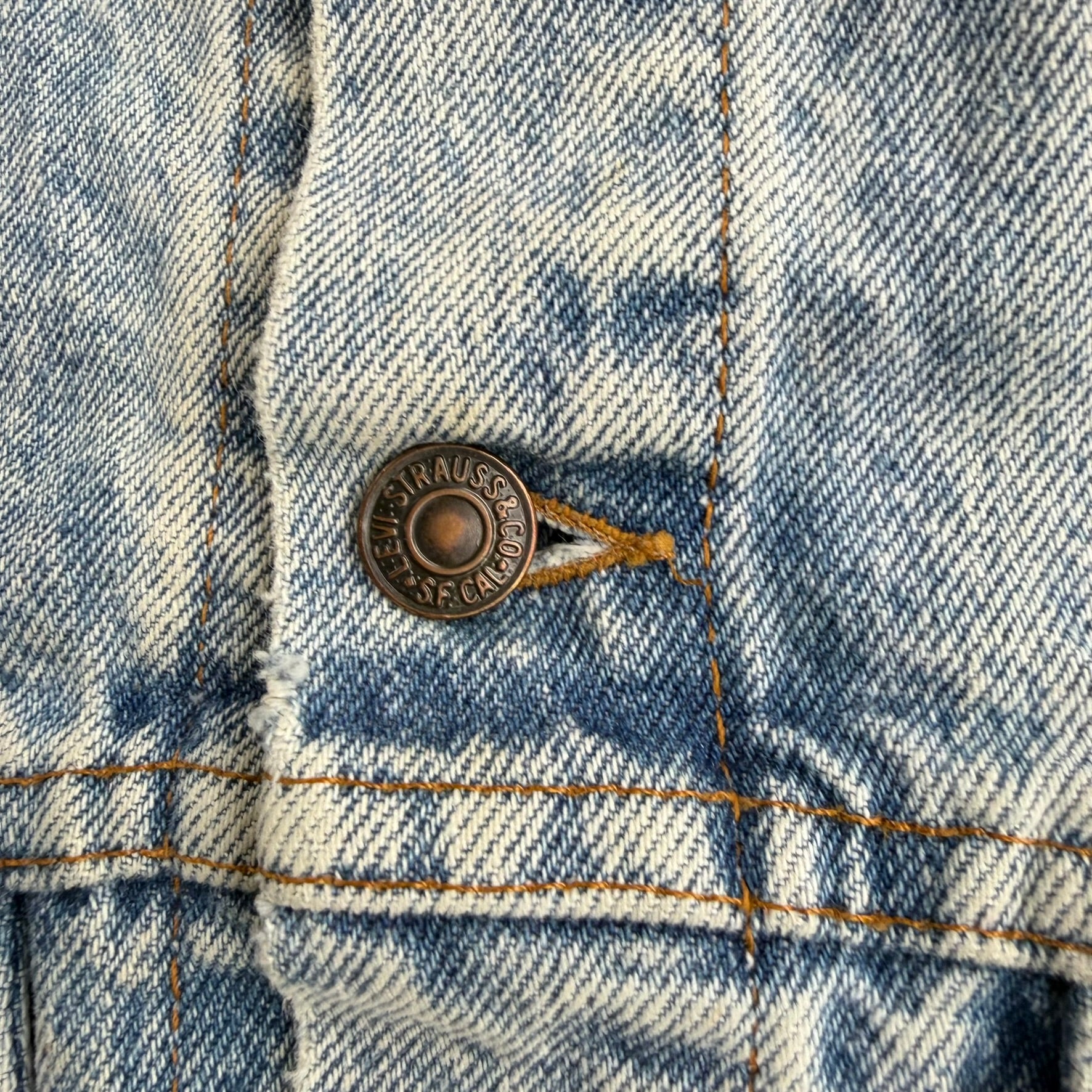 J- Vintage 90s Levi’s 70508  Acid Wash Made In USA Denim Trucker Jacket - XL