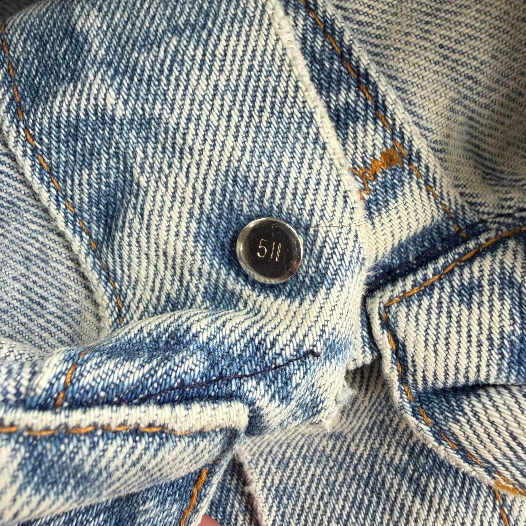 J- Vintage 90s Levi’s 70508  Acid Wash Made In USA Denim Trucker Jacket - XL