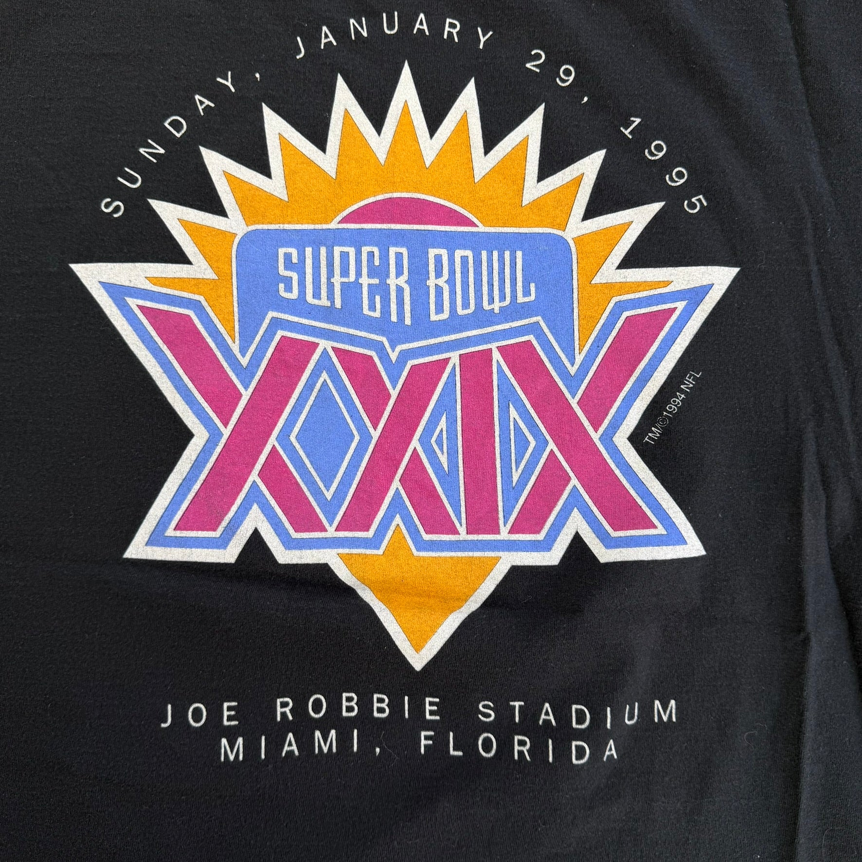 J- Vintage '95 NFL Experience Super Bowl 29 Chargers Vs 49ers Made In USA Single Stitch Tee - XL