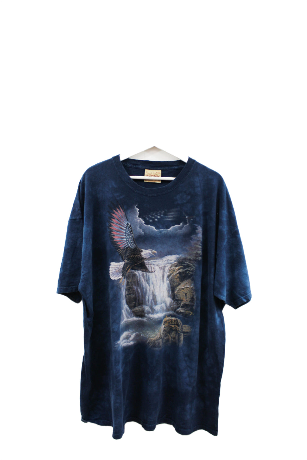 X - Vintage The Mountain American Eagle Flying Over Waterfall Tee