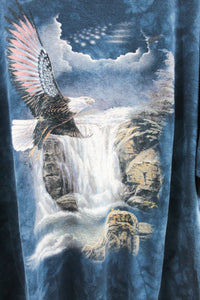 X - Vintage The Mountain American Eagle Flying Over Waterfall Tee