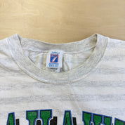 J- Vintage '90 Seattle Seahawks NFL Logo 7 Graphic Made In USA Single Stitch Tee - L