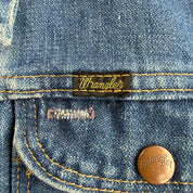 J- Vintage 70s Wrangler 4 Pockets Made In USA Denim Trucker Jacket - 46 Long (fits L)
