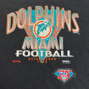 J- Vintage '94 Miami Dolphins NFL Graphic Made In USA Single Stitch Tee - XL