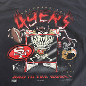 J- Vintage '94 San Francsico 49ers NFL Looney Tunes Tazmanian Devil Graphic Made In USA Single Stitch Tee - 4XL