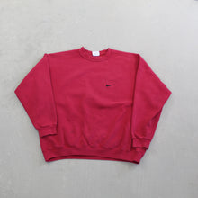 Load image into Gallery viewer, F- Vintage 90s Nike Right Side Chest Swoosh Maroon Crewneck
