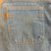 J- Vintage 70s Levi’s Orange Tab Action Slacks Light Blue Flare Pants - 33x31