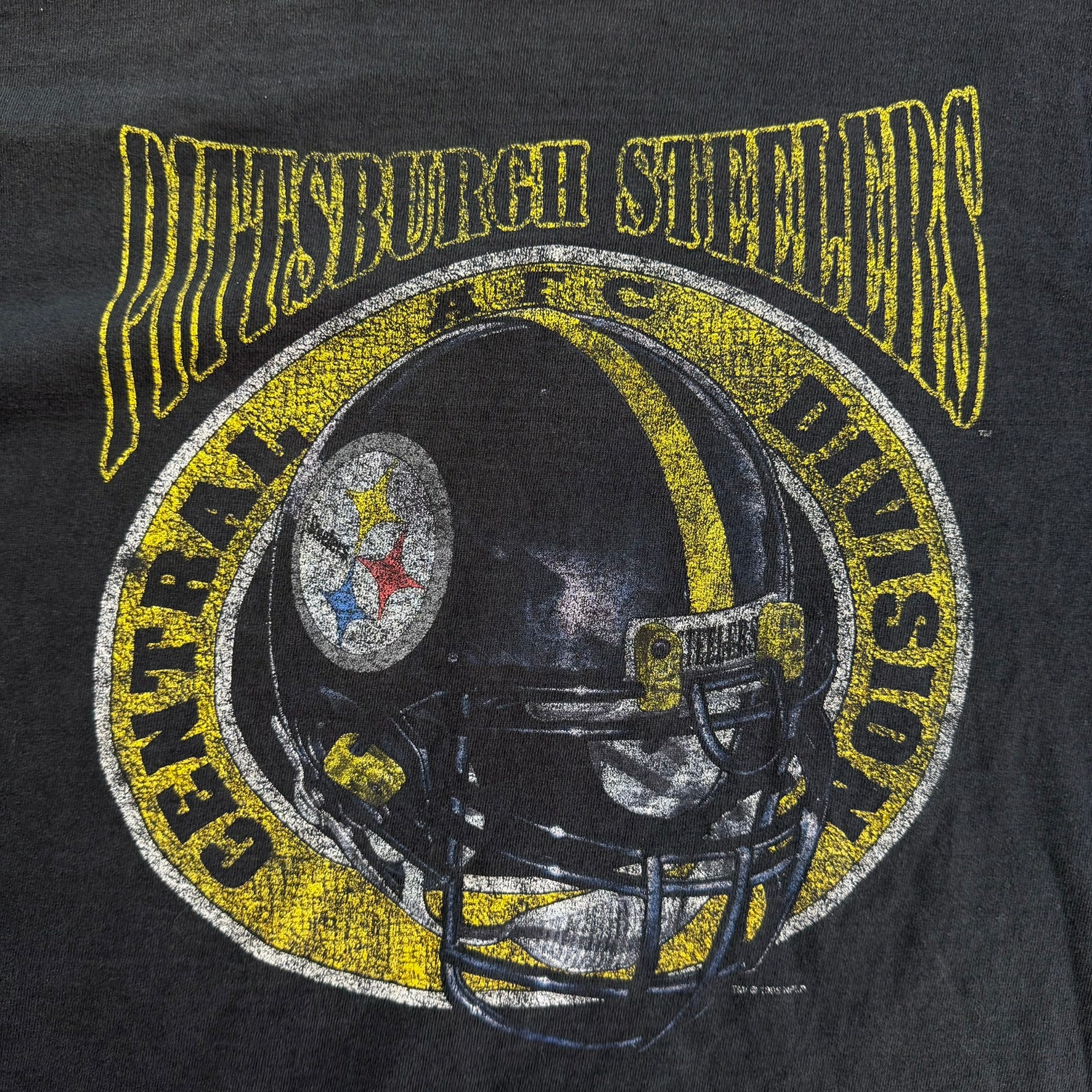 J- Vintage '95 Pittsburgh Steelers NFL Graphic Pro Player Made In USA Single Stitch Tee - XL