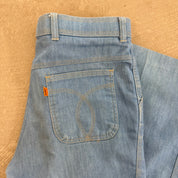 J- Vintage 70s Levi’s Orange Tab Action Slacks Light Blue Flare Pants - 33x31