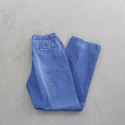 F- Vintage 90s POLO COUNTRY Ralph Lauren Pleated Wide Leg Blue Denim Pants