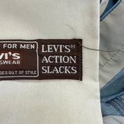 J- Vintage 70s Levi’s Orange Tab Action Slacks Light Blue Flare Pants - 33x31