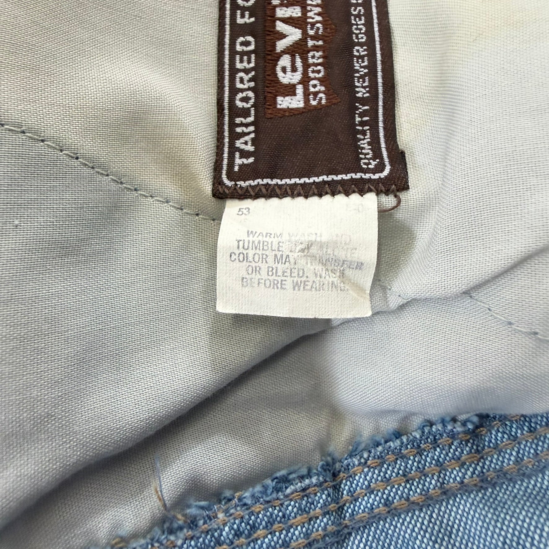 J- Vintage 70s Levi’s Orange Tab Action Slacks Light Blue Flare Pants - 33x31