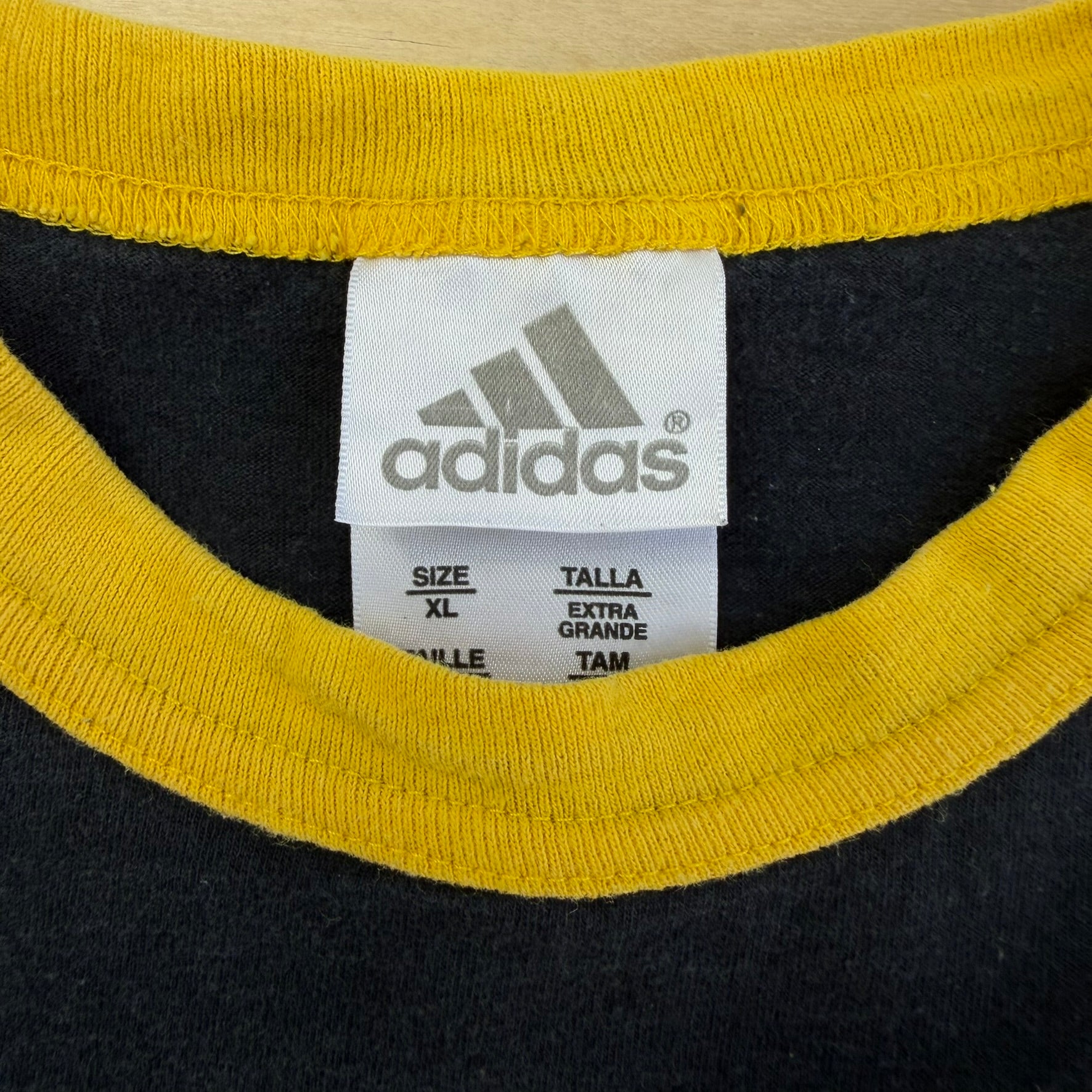 J- Vintage Adidas Brazil National Soccer Team Text Ringer Tee - XL