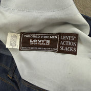 J- Vintage 70s Levi’s Action Slacks Straight Legs Denim Jeans - 36x29