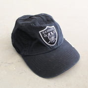 F- Vintage Oakland Raiders NFL 47Brand Logo & Text Strapback Hat