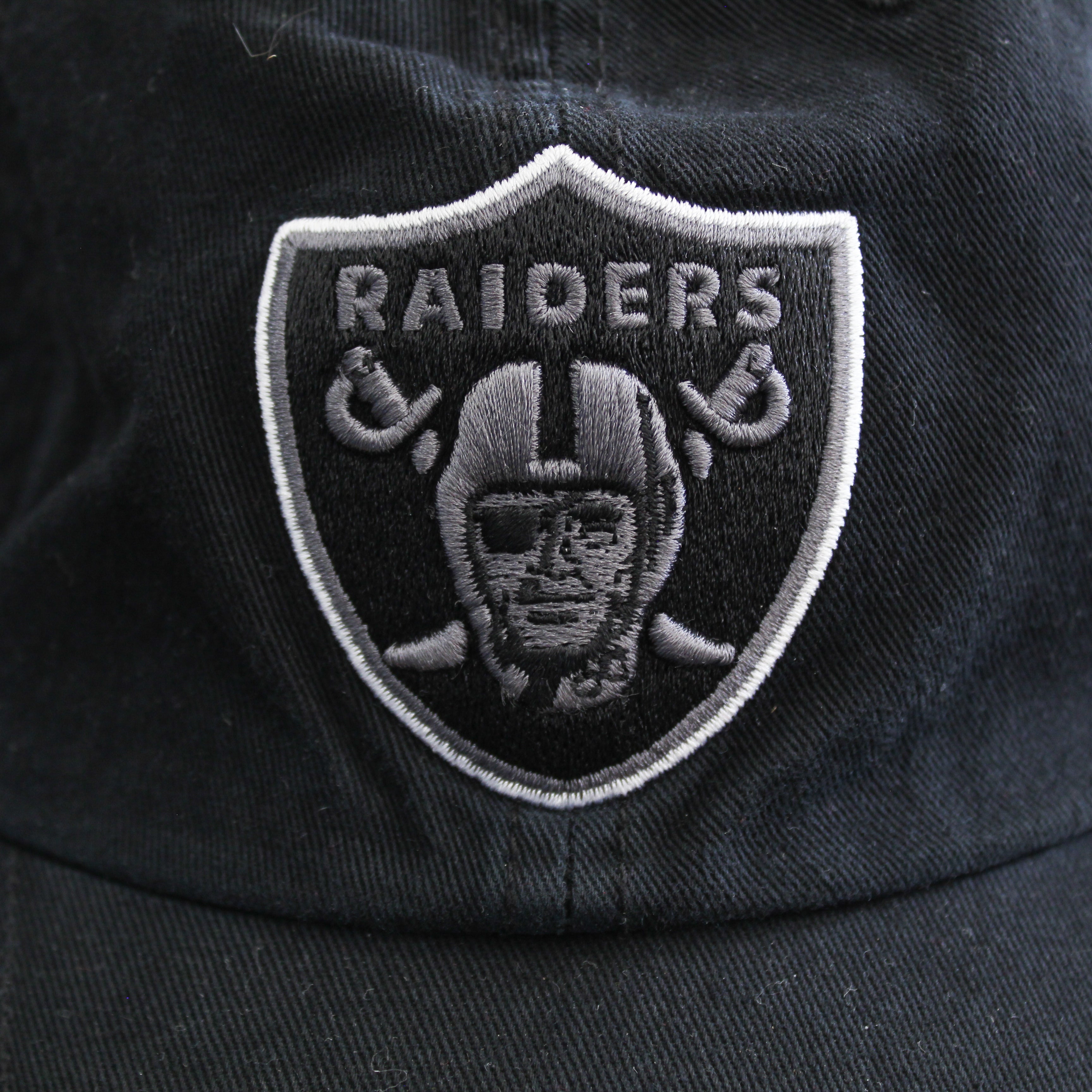 F- Vintage Oakland Raiders NFL 47Brand Logo & Text Strapback Hat