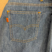 J- Vintage 70s/80s Levi’s Orange Tab Lightweight Denim Chambray Wide Leg Pants - 32x32