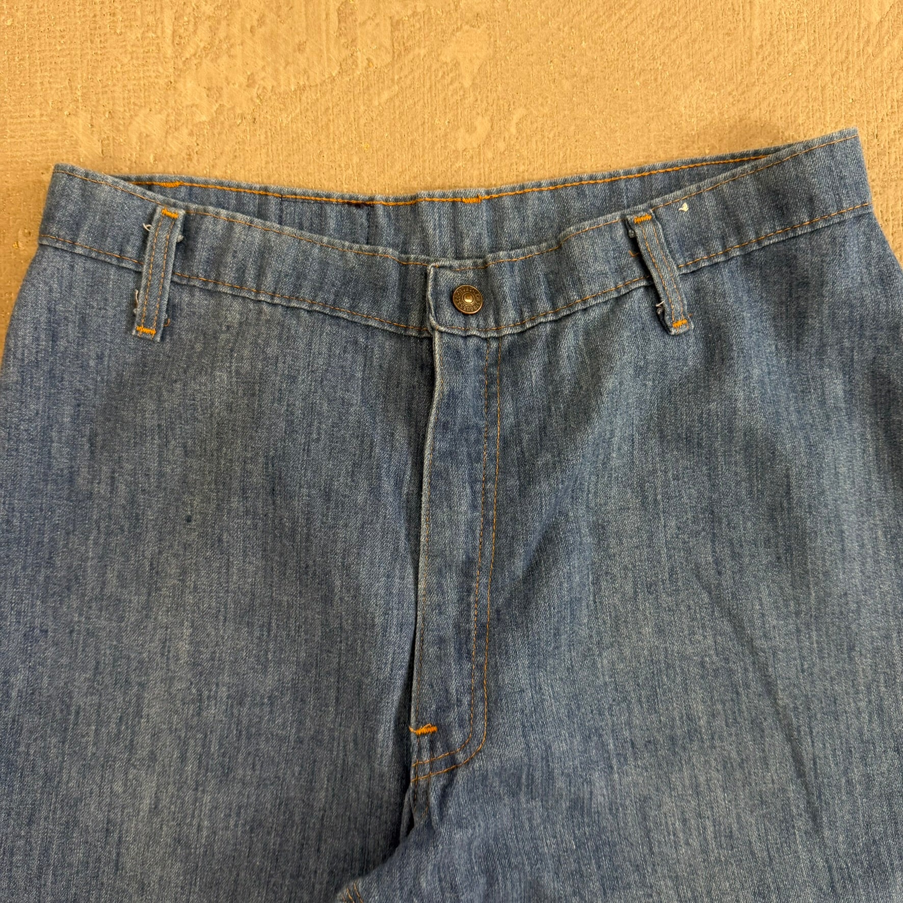 J- Vintage 70s/80s Levi’s Orange Tab Lightweight Denim Chambray Wide Leg Pants - 32x32