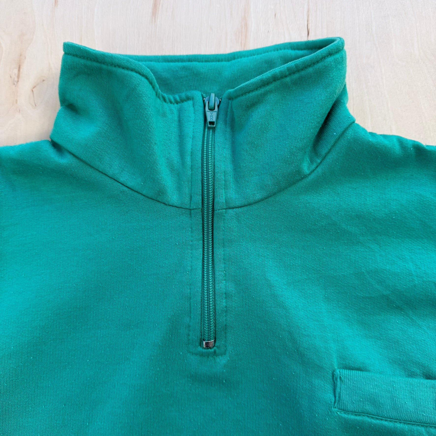 J- Vintage Nike Embroidered Text & Swoosh Teal Quarter Zip Crewneck - L