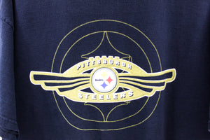 X - Vintage NFL Pittsburgh Steelers Logo & Gold Circle Tee