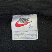 J- Vintage 90s Nike Embroidered Swoosh Made In USA Black Crewneck - XL